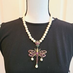 Heidi Daus Vintage Dragonfly Mystical Beaded Necklace